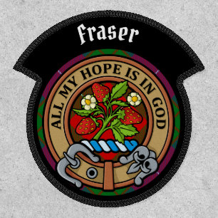 Clan Fraser Crest over Tartan Patch