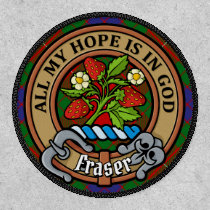 Clan Fraser Crest over Tartan Patch