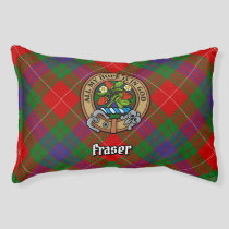 Clan Fraser Crest over Tartan Pet Bed