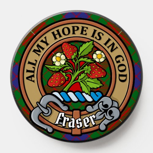 Clan Fraser Crest over Tartan PopSocket