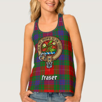 Clan Fraser Crest over Tartan Tank Top
