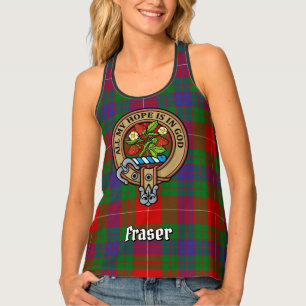 Clan Fraser Crest over Tartan Tank Top