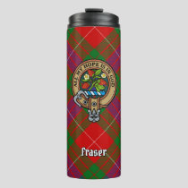 Clan Fraser Crest over Tartan Thermal Tumbler