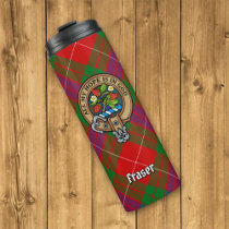 Clan Fraser Crest over Tartan Thermal Tumbler