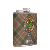 Clan Fraser Crest over Weathered Hunting Tartan Flask (Right)
