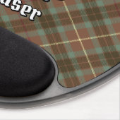 Clan Fraser Crest over Weathered Hunting Tartan Gel Mouse Pad (Right Side)