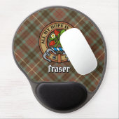 Clan Fraser Crest over Weathered Hunting Tartan Gel Mouse Pad (Left Side)