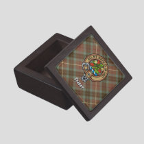 Clan Fraser Crest over Weathered Hunting Tartan Gift Box