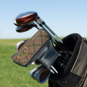 Clan Fraser Crest over Weathered Hunting Tartan Golf Head Cover (In Situ)