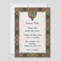 Clan Fraser Crest over Weathered Hunting Tartan Invitation