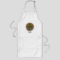 Clan Fraser Crest over Weathered Hunting Tartan Long Apron