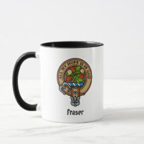 Clan Fraser Crest over Weathered Hunting Tartan Mug
