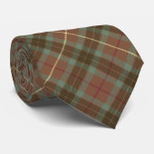 Clan Fraser Crest over Weathered Hunting Tartan Neck Tie (Rolled)