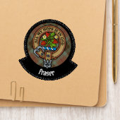 Clan Fraser Crest over Weathered Hunting Tartan Patch (On Folder)