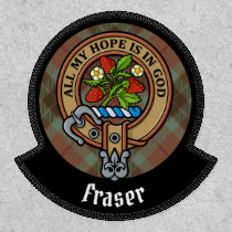 Clan Fraser Crest over Weathered Hunting Tartan Patch
