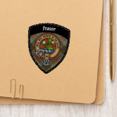 Clan Fraser Crest over Weathered Hunting Tartan Patch (On Folder)