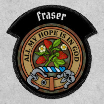 Clan Fraser Crest over Weathered Hunting Tartan Patch