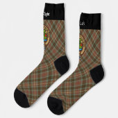 Clan Fraser Crest over Weathered Hunting Tartan Socks (Left)