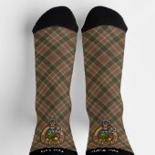 Clan Fraser Crest over Weathered Hunting Tartan Socks (Top)