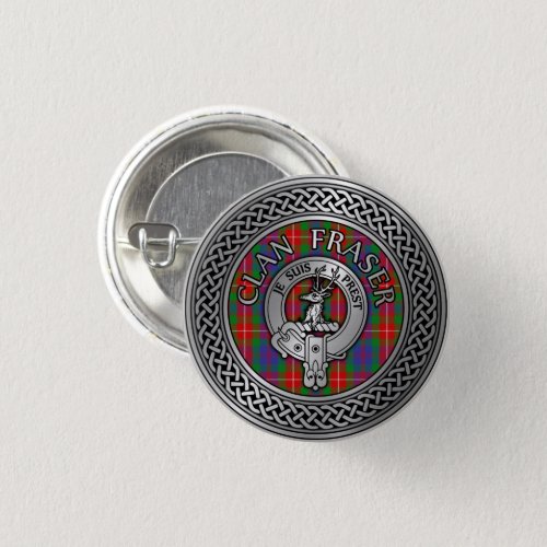 Clan Fraser Crest  Tartan Knot Button