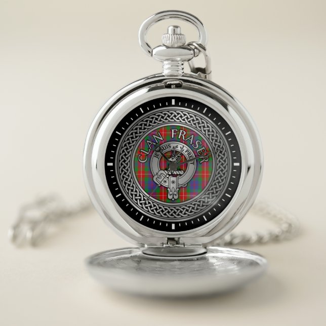 Clan Fraser Crest & Tartan Knot Pocket Watch (Inside)