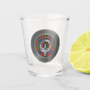 Clan Fraser Crest & Tartan Knot Shot Glass