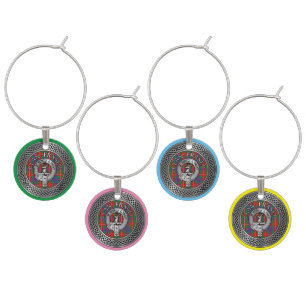 Clan Fraser Crest & Tartan Knot Wine Charm