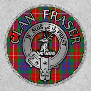 Clan Fraser Crest & Tartan Shield Patch