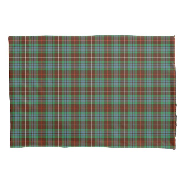 Clan Fraser Green, Brown and Blue Hunting Tartan Pillow Case (Front)