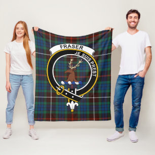 Clan Fraser Hunting Ancient Of Lovat Tartan Plaid Fleece Blanket