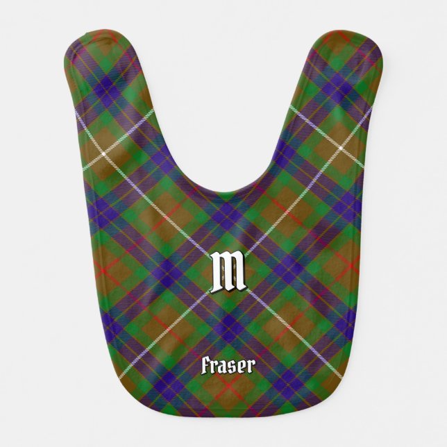 Clan Fraser Hunting Tartan Baby Bib (Front)