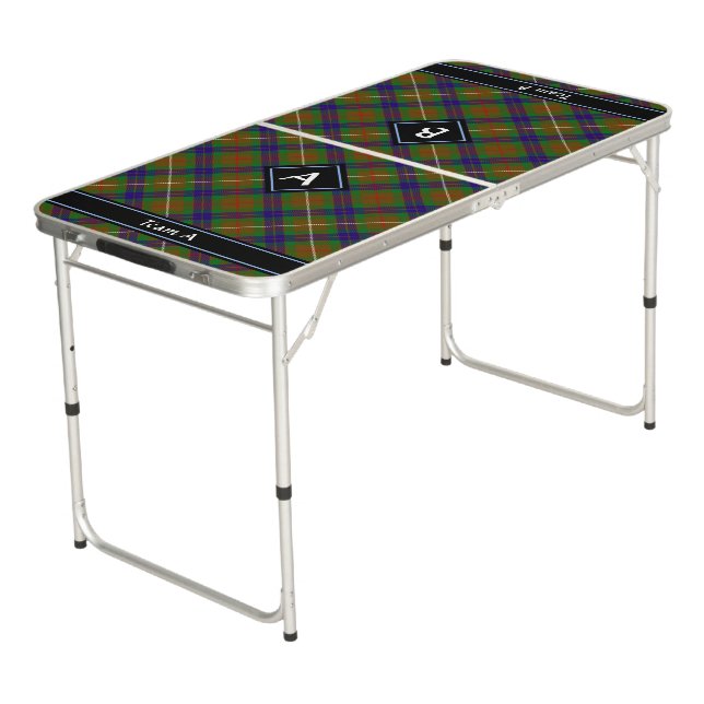 Clan Fraser Hunting Tartan Beer Pong Table (Angled)