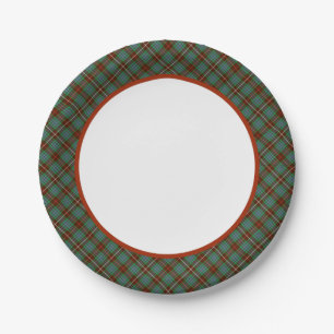 Clan Fraser Hunting Tartan Border Paper Plates