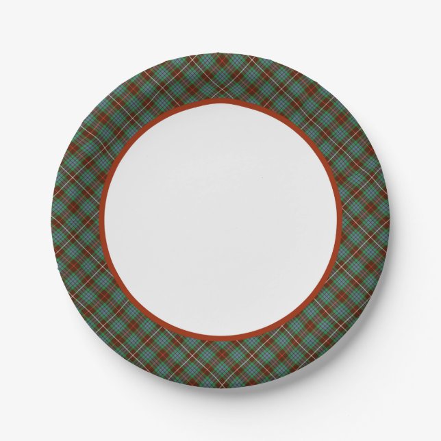 Clan Fraser Hunting Tartan Border Paper Plates (Front)