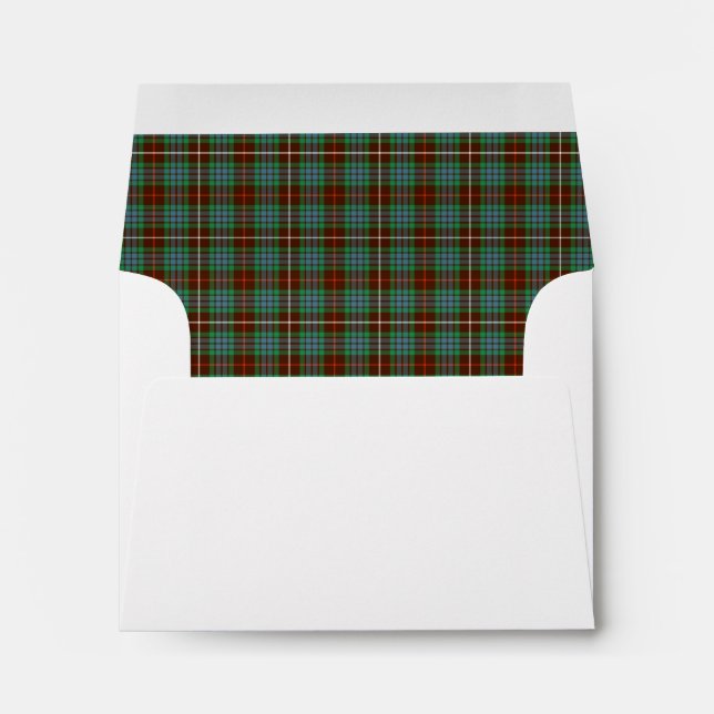 Clan Fraser Hunting Tartan Brown and Blue Plaid Envelope (Back (Bottom))