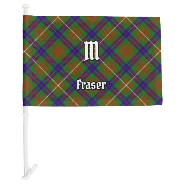 Clan Fraser Hunting Tartan Car Flag (Front)