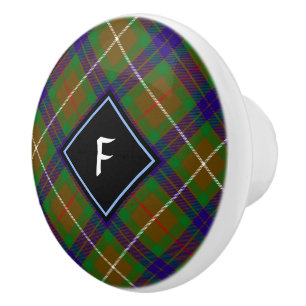 Clan Fraser Hunting Tartan Ceramic Knob