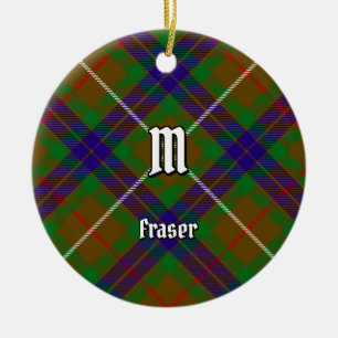 Clan Fraser Hunting Tartan Ceramic Ornament