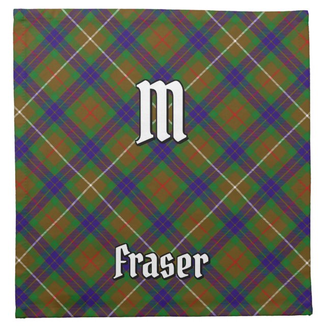 Clan Fraser Hunting Tartan Cloth Napkin (Front)