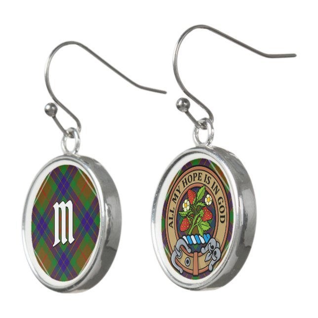 Clan Fraser Hunting Tartan Earrings (Angled)