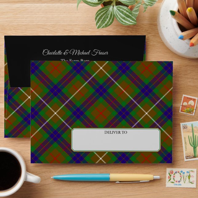 Clan Fraser Hunting Tartan Envelope (Desk)