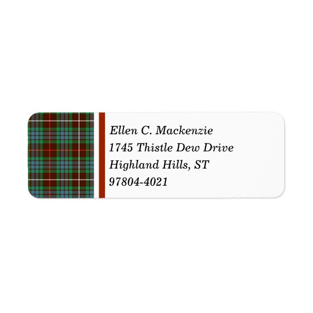 Clan Fraser Hunting Tartan Label (Front)