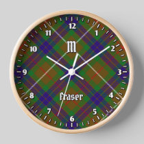 Clan Fraser Hunting Tartan Large Clock