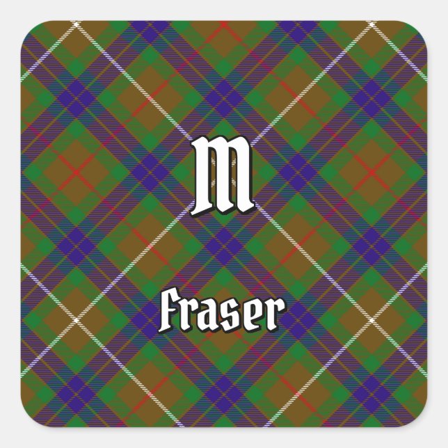 Clan Fraser Hunting Tartan Square Sticker (Front)