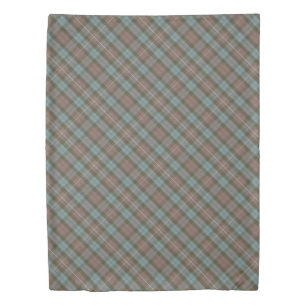 Clan Fraser Hunting Tartan Weathered - Rotated Duvet Cover