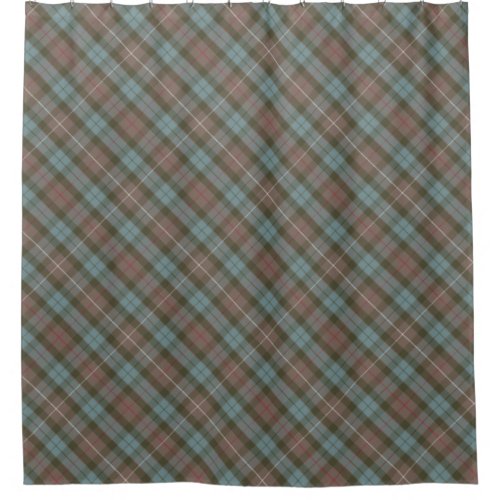 Clan Fraser Hunting Tartan Weathered _ Rotated Shower Curtain