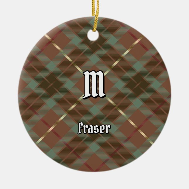 Clan Fraser Hunting Weather Tartan Ceramic Ornament (Front)