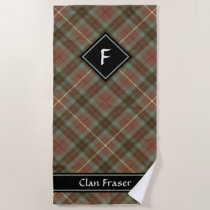 Clan Fraser Hunting Weathered Tartan Beach Towel