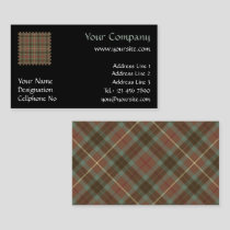 Clan Fraser Hunting Weathered Tartan Business Card
