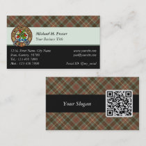 Clan Fraser Hunting Weathered Tartan Business Card